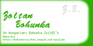 zoltan bohunka business card